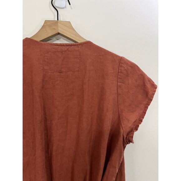 Not Perfect Linen Margaret Sleeveless Linen Jumpsuit Tie Wrap S European Luxury - Picture 10 of 15